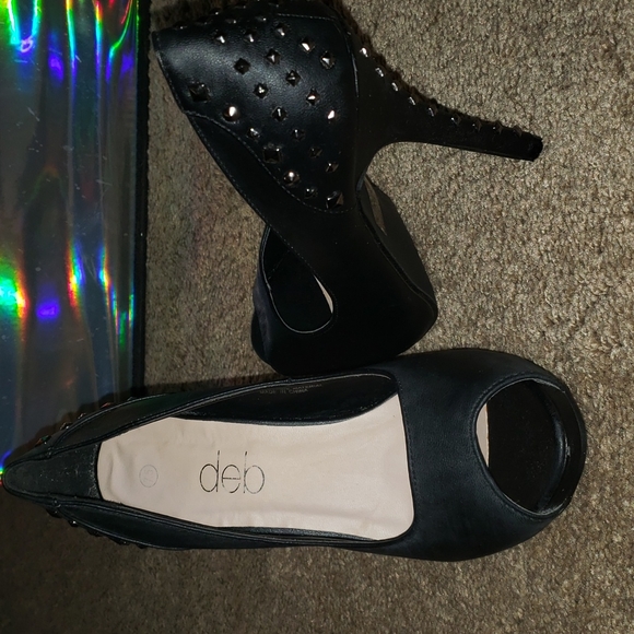 deb sexy studded peep toe pumps - Picture 1 of 8